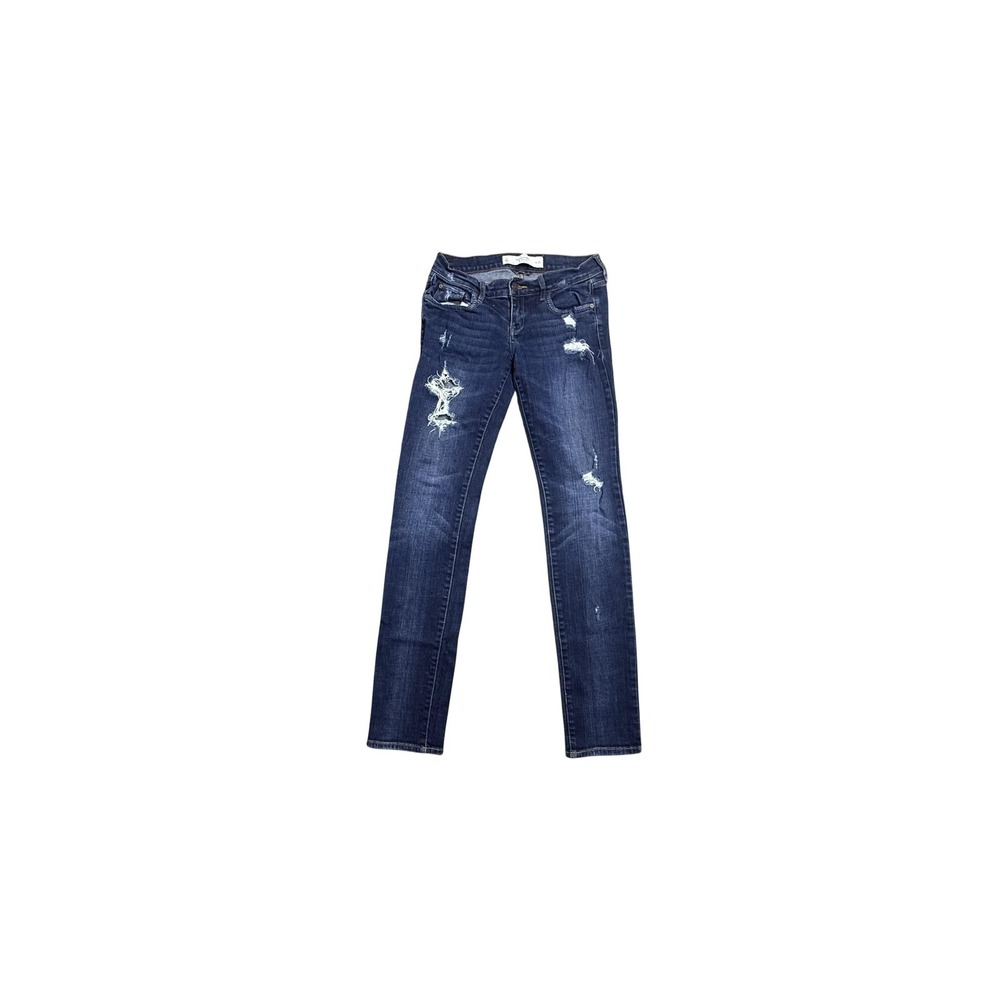 Abercrombie & Fitch Jeans Womens 0 Blue Perfect Stretch Distressed Skinny Denim